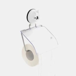 Suporte de papel higiénico branco com ventosa