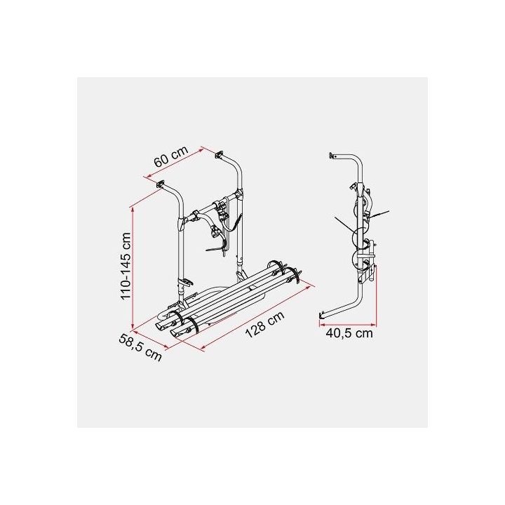 Porte-vélos caravane CARRY BIKE SIMPLE PLUS - 2 vélos Nouveau design