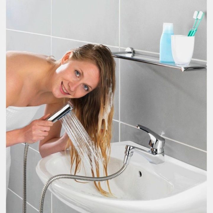 Silver shower set with 115 cm WENKO hose