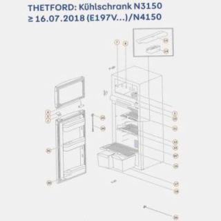 Serratura nera per Thetford N3150 dal 24.04.2018 e N4150