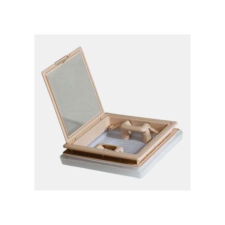 29 Claraboya MPK - 280x280 mm - blanco crema - con mosquitera y persiana - para furgonetas transformadas