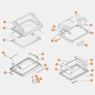 Cadre de base de lanterneau Heki 1 SEITZ-DOMETIC 5401E0125
