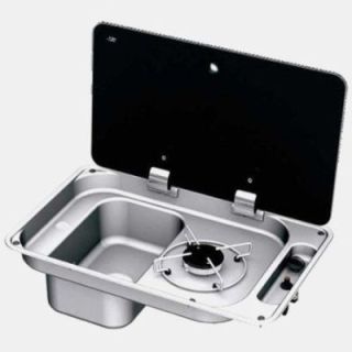 Fregadero combinado de 1 fogón y 1 fregadero CAN para caravanas y furgonetas convertidas