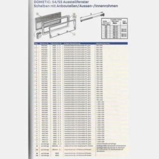Vitre pour baie projetable 900x600 mm S4/S5 DOMETIC