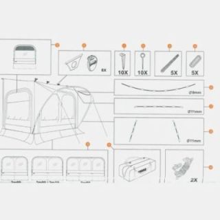 Tendeurs élastique 8 cm THULE - par 5