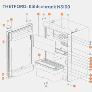 Balconnet Supérieur pour réfrigérateurs Thetford N3100 N3108