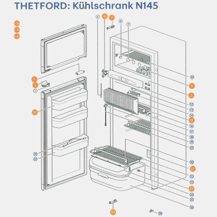 Estantería grande para el frigorífico Thetford N145