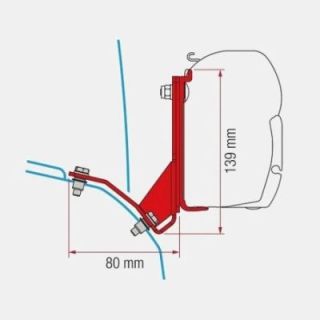 Adaptador Fiat Ducato/Peugeot Boxer/Citroën Jumper/HymerCar y Pössl toldos F45S Fiamma