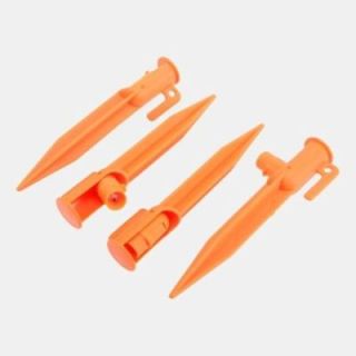 Lot de 4 piquets oranges avec éclairage leds sans batterie