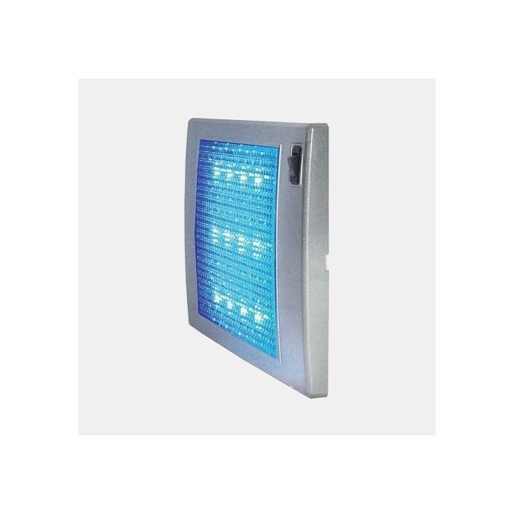 Slimlite 12V LED ceiling light with aluminum finish switch - for motorhomes and caravans.