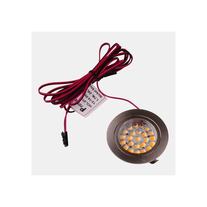 Spot encastrable fixe LED 1.7W 12 V - finition inox brossé