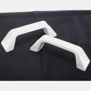 Set van 2 witte trekgrepen met 150 mm hartafstand - 4 gaten - zonder schroefdeksels