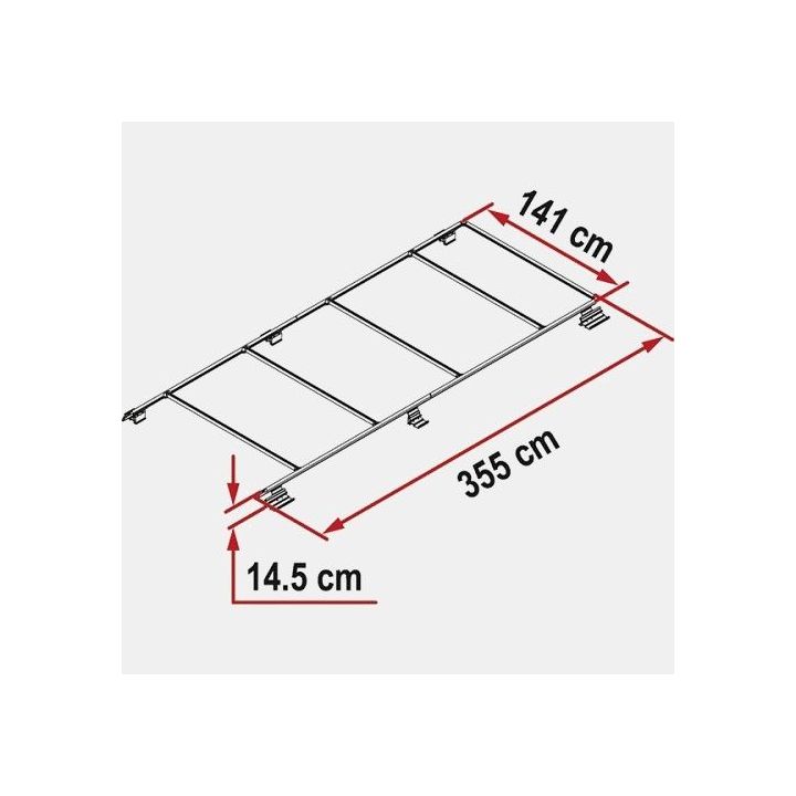 Galerie ROOF RAIL DUCATO toit surélevé type H2 Fiamma