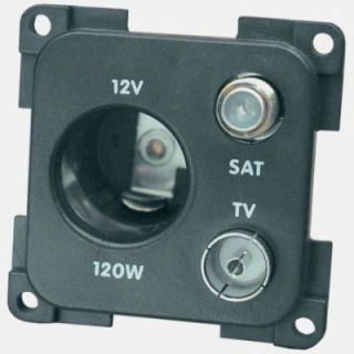 Presa 12V Ø 21 mm + TV + Satellite grigio scuro CBE