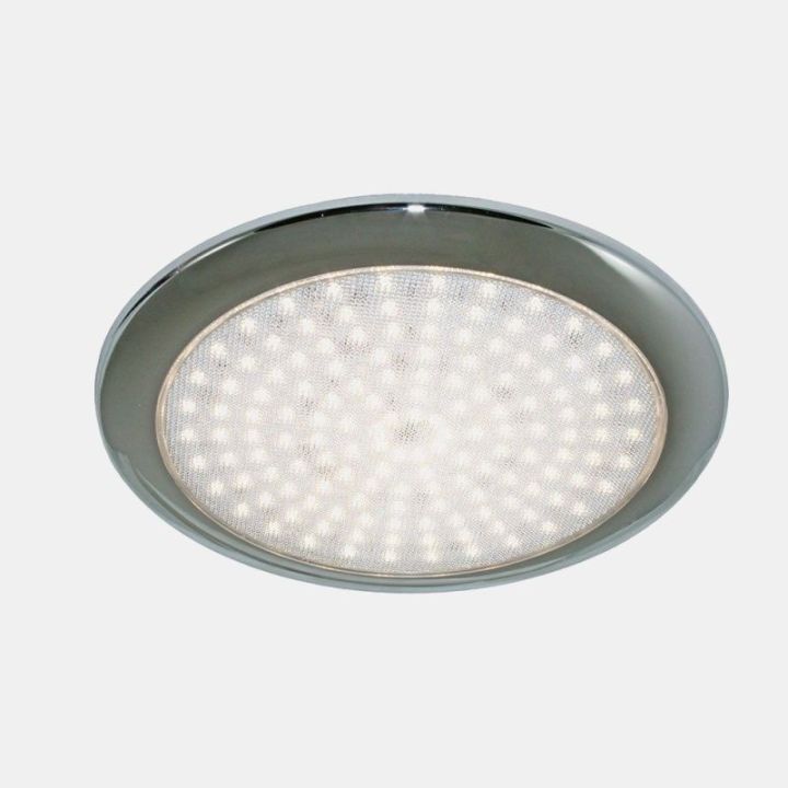 Candeeiro de teto 156 LED branco 200lm interrutor on/off cromado - para autocaravanas e caravanas.