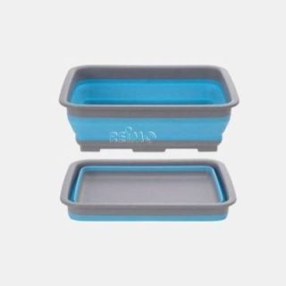 Vaschetta pieghevole in silicone blu/grigia 37x27x10 cm
