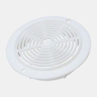 Grille aération blanche et ronde diamètre 78 mm en plastique