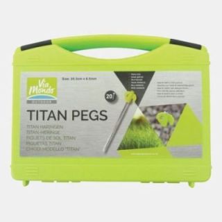 Set de 20 piquets TITAN PEGS L: 20.3 cm + mallette - sols très durs et caillouteux