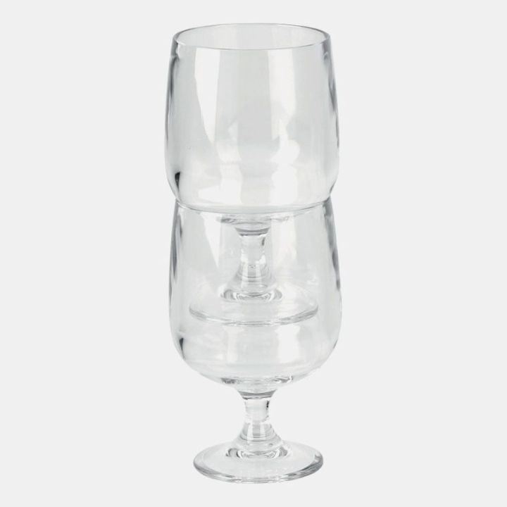 Conjunto de 2 vasos de 250 ml con pie apilables en acrílico