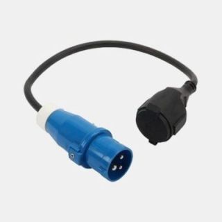 Adattatore prolunga maschio CEE17 / femmina francese 16A - cavo: 60 cm - per camper.