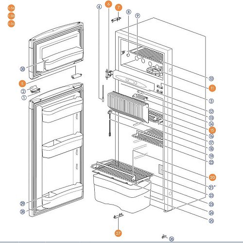 Thetford Verrou de porte SR N3000/4000-10 mm CAREFUL 2 SORTS !!! 69146827 