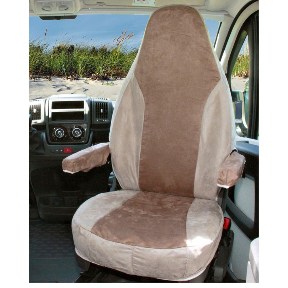 Funda de asiento beige/arena para autocaravana Ducato desde 07/2006 hasta  finales de 2014 - altura del respaldo 83,5 cm - chasis X250 y X290  hindermann7573-6710 - CF12814 