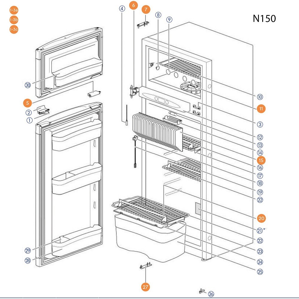 Clayette inférieure pour réfrigérateurs PD000411
