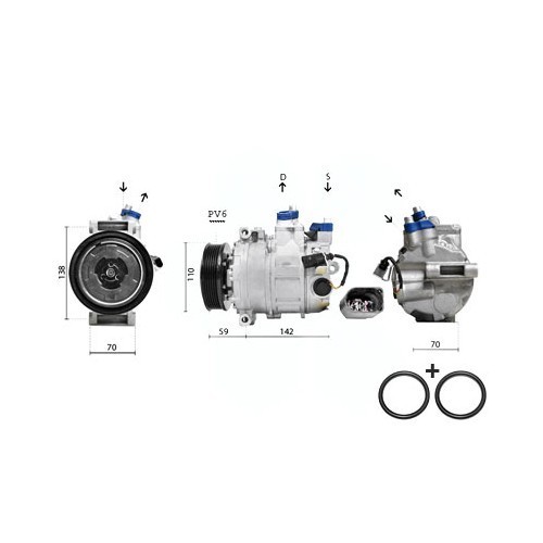     
                
                
    Compressore aria condizionata, montaggio Denso / Sanden, per Audi A3 (8P) - AC58100
