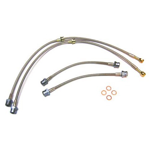     
                
                
    Kit de 4 flexibles frein type aviation pour Audi A3 2003-> - AH24313
