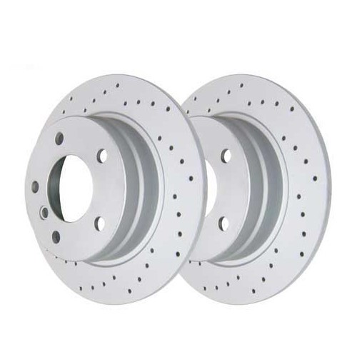     
                
                
    ZIMMERMANN drilled full rear brake discs, 280 x 10 mm, for BMW E46 - per pair - BH30119
