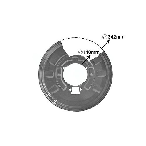     
                
                
    Flangia antipolvere per disco posteriore sinistro 342 mm per BMW E46 - BH30745
