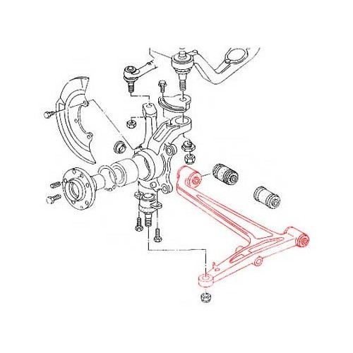     
                
                
    Triangle de suspension avant droit inférieur pour VOLKSWAGEN Transporter T4 (09/1990-06/1991) - C105844
