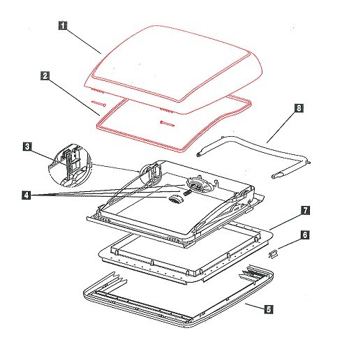 Isolation thermique extérieure pour lanterneau Dometic Mini Heki