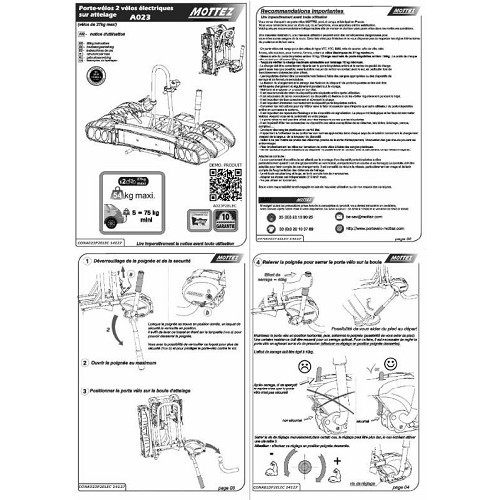 porte-vélo, porte, vélos, VAE, électrique, vélo électrique, Mottez, attelage