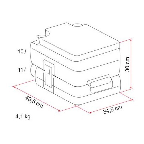 WC portable Bi-Pot 30 Fiamma - camping-cars et caravanes. Fiamma01356-01  BiPot30 - CW10363 