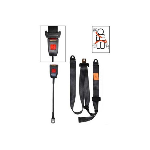     
                
                
    Ceinture avant noire 3 points SECURON statique pour Combi 63 ->79 - KB38070
