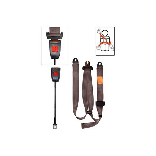     
                
                
    Ceinture avant marron 3 points SECURON statique pour Combi 63 ->79 - KB38073
