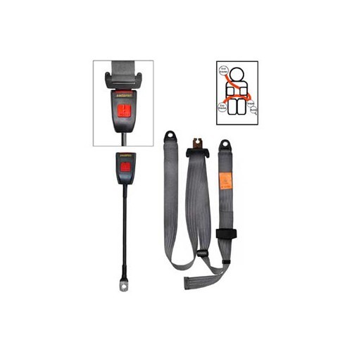     
                
                
    Ceinture avant grise 3 points SECURON statique pour Combi 63 ->79 - KB38074
