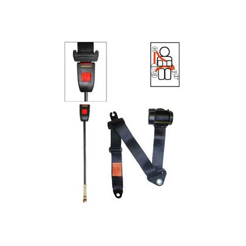    
                
                
    Ceinture avant noire 4 points SECURON avec enrouleur pour T4 - KB38130
