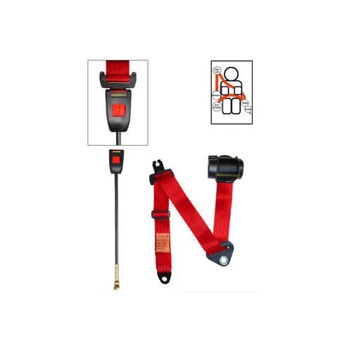     
                
                
    Ceinture avant rouge 4 points SECURON avec enrouleur pour T4 - KB38131
