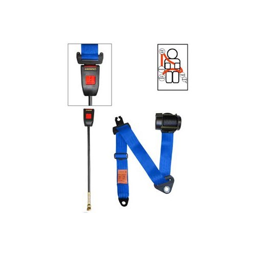     
                
                
    Ceinture avant bleue 4 points SECURON avec enrouleur pour T4 - KB38132
