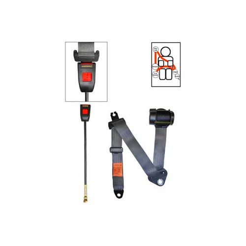     
                
                
    Ceinture avant grise 4 points SECURON avec enrouleur pour VOLKSWAGEN Transporter T4 (1990-2003) - KB38136
