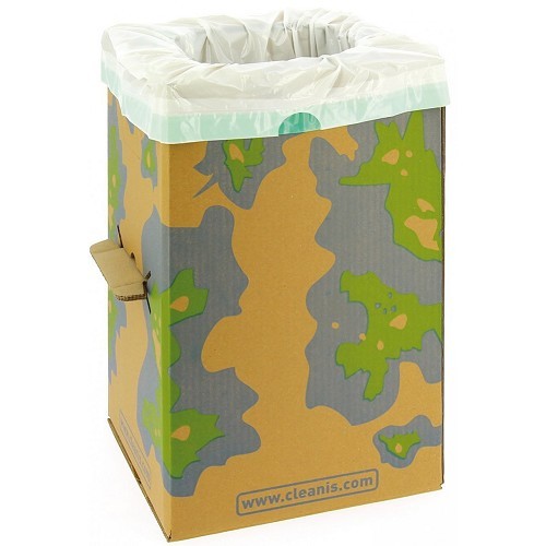     
                
                
    WC portatif pliant toilettes sèches en carton CAREBAG CLEANIS - KV10000
