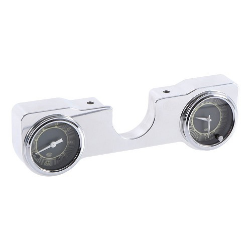     
                
                
    Support double manomètre 52 mm sous colonne pour VW Coccinelle - Alu poli - UB10534
