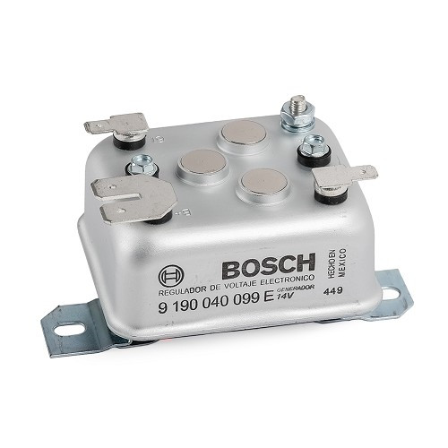    
                
                
    Régulateur de tension extérieur de dynamo 12V BOSCH pour Volkswagen Coccinelle & Combi - VC35706
