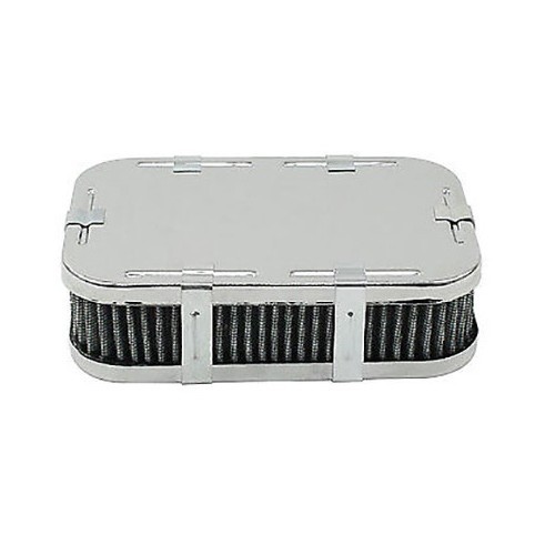     
                
                
    Filtre à air rectangle chromé sur carburateur Solex pour Volkswagen Coccinelle & Combi - VC45011
