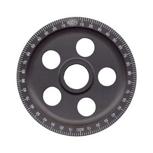     
                
                
    Poulie de vilebrequin Alu Noire ajourée graduée EMPI pour moteur Type 1 - VC60004
